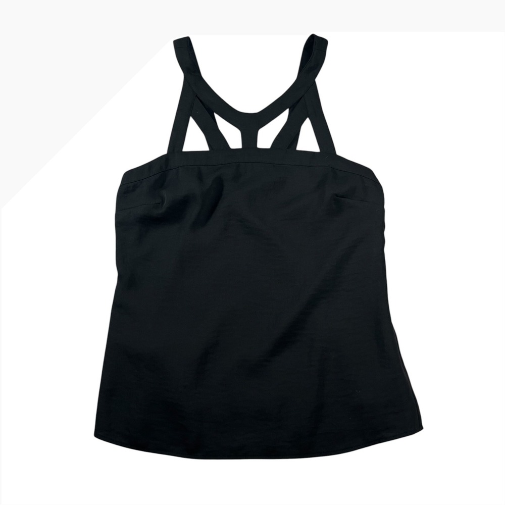 Banana Republic Womens Black Strappy Cutout Neck Camisole Tank Top Sizeโ 2